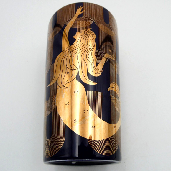 Starbucks Ceramic Travel Tumbler Mug Purple Gold Siren Mermaid 12 oz Swivel Lid - Picture 1 of 9